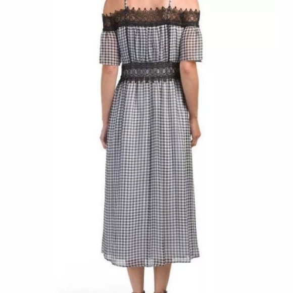 NWT Nanette Lepore Black/White Gingham Maxi Dress - Picture 2 of 14